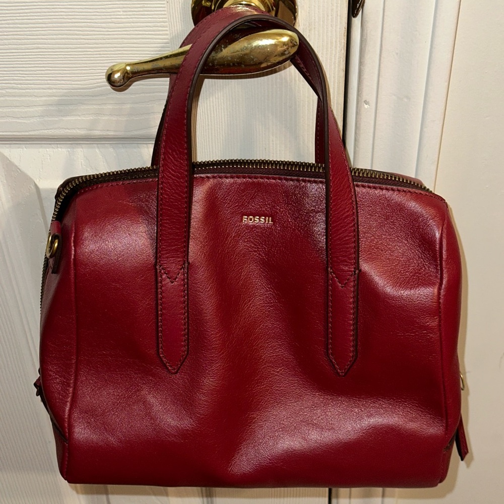Fossil Red Sydney Satchel Crossbody